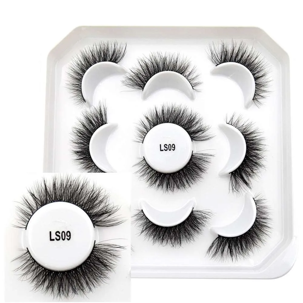 10 Pairs Mink Lashes Make Up Faux Hand Made Eyelashes Reusable Crisscross Q01