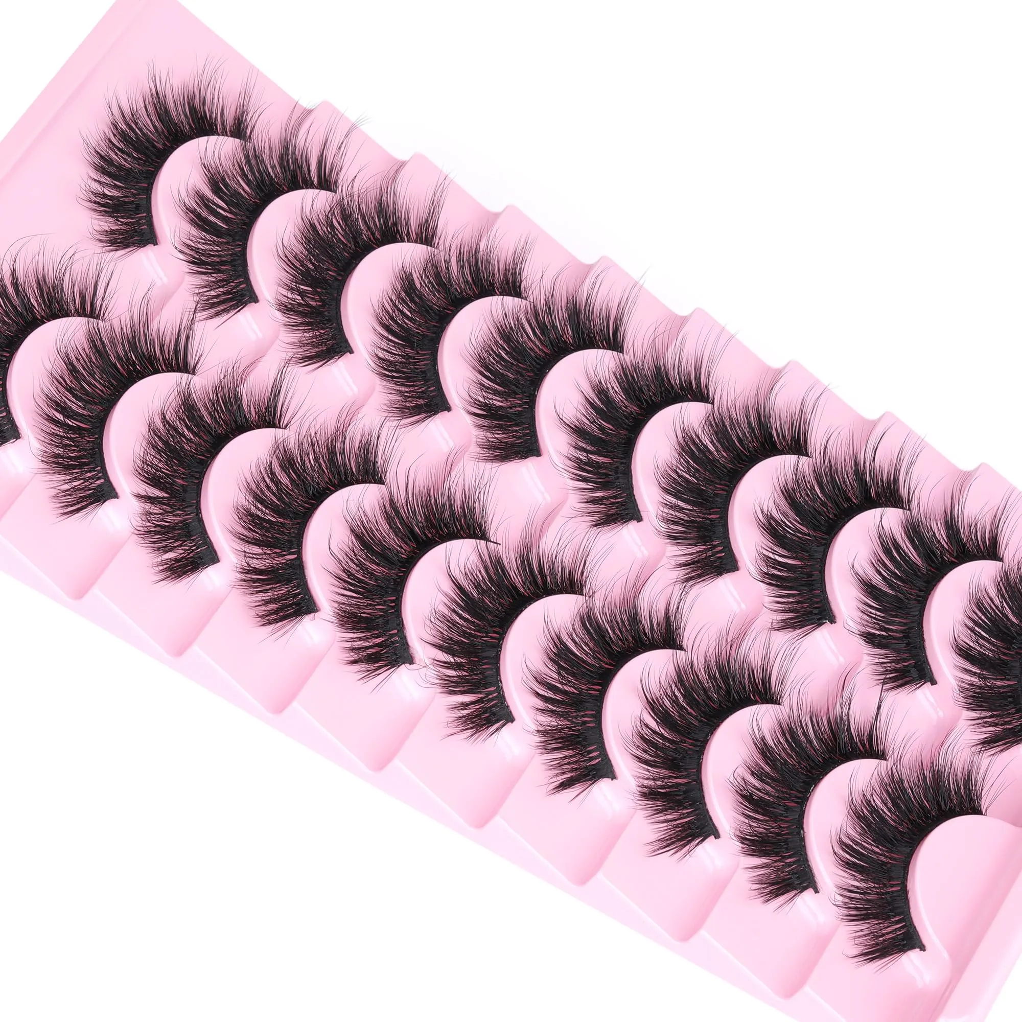 15MM Wispy Mink Lashes Natural Look Short Fluffy Eyelashes Round Eye Lashes Pack 3D Strip Fake Lashes by Geeneiya, 10 Pairs