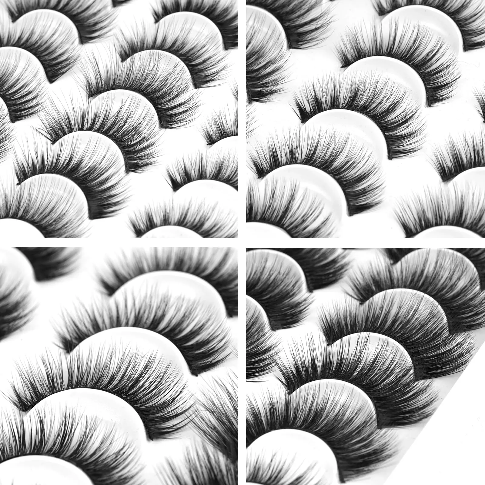 20 Pairs 5 Styles Kit MUSELASH False eyelashes set professional 100% Handmade natural, glamorous, demi wispies, wispies, volume multipacks, cotton band