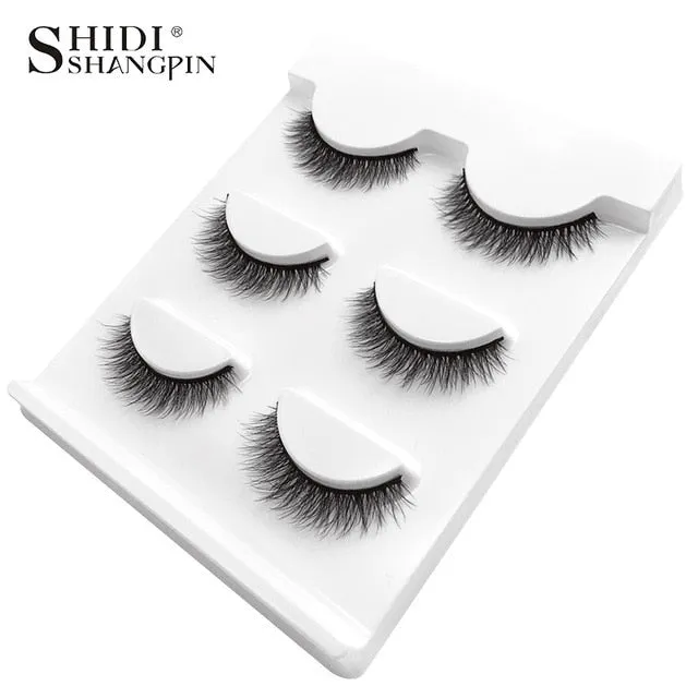 3 pairs natural false eyelashes fake lashes long makeup 3d mink lashes extension