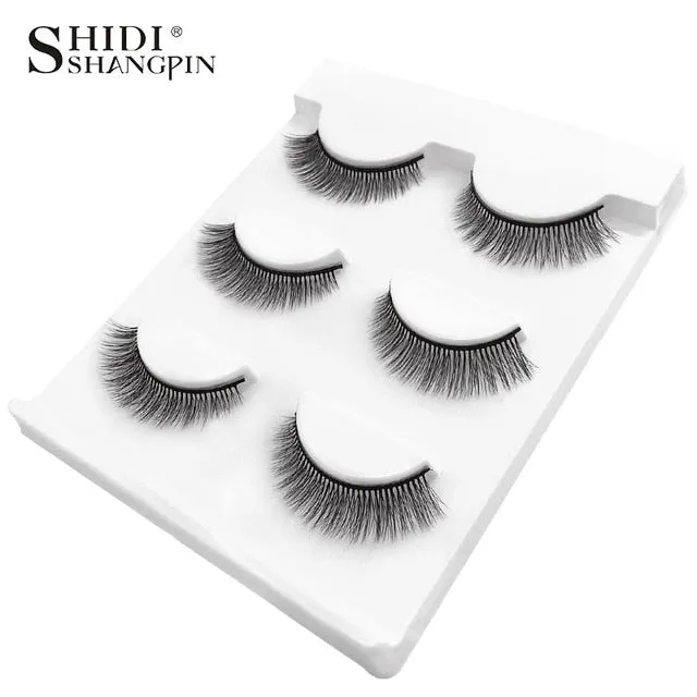 3 pairs natural false eyelashes fake lashes long makeup 3d mink lashes extension