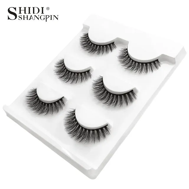 3 pairs natural false eyelashes fake lashes long makeup 3d mink lashes extension