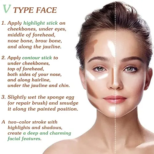 5Pcs Dual-Head Cream Contour Sticks Makeup Kit,Face Makeup Highlighter Pencil&Contouring Makeup kit,Contour Highlight Stick,Makeup Concealer Stick, Primer Face Makeup,Highlighter Makeup Stick Concealer