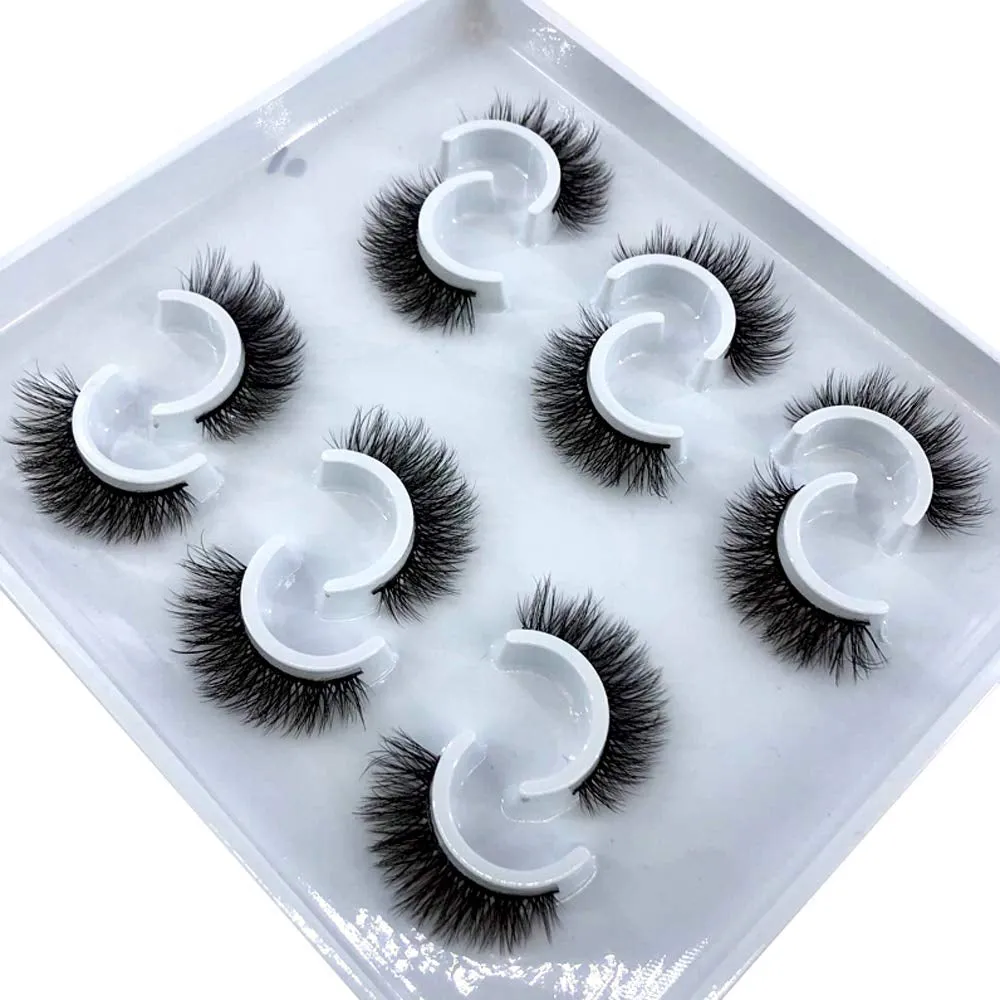 6 Pairs Fluffy False Eyelashes Natural Faux Mink Strip 3D Lashes Pack