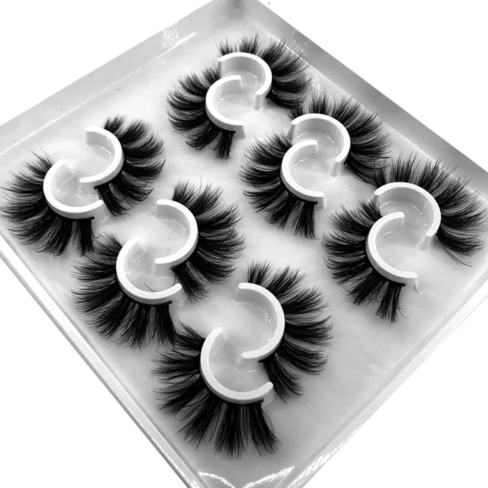 6 Pairs Fluffy False Eyelashes Natural Faux Mink Strip 3D Lashes Pack