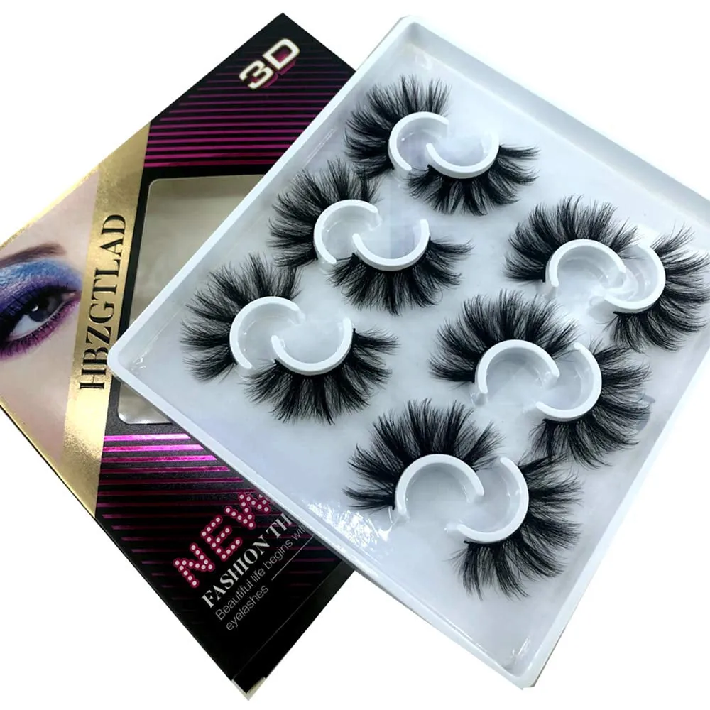 6 Pairs Fluffy False Eyelashes Natural Faux Mink Strip 3D Lashes Pack