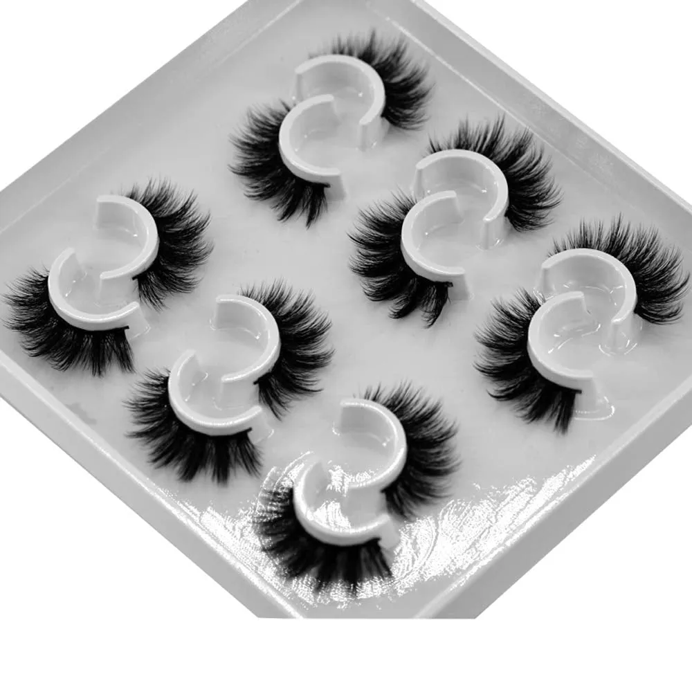 6 Pairs Fluffy False Eyelashes Natural Faux Mink Strip 3D Lashes Pack