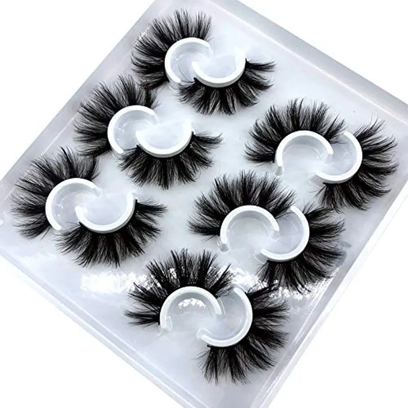 6 Pairs Fluffy False Eyelashes Natural Faux Mink Strip 3D Lashes Pack