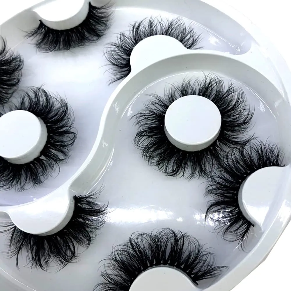 6 Pairs Fluffy False Eyelashes Natural Faux Mink Strip 3D Lashes Pack