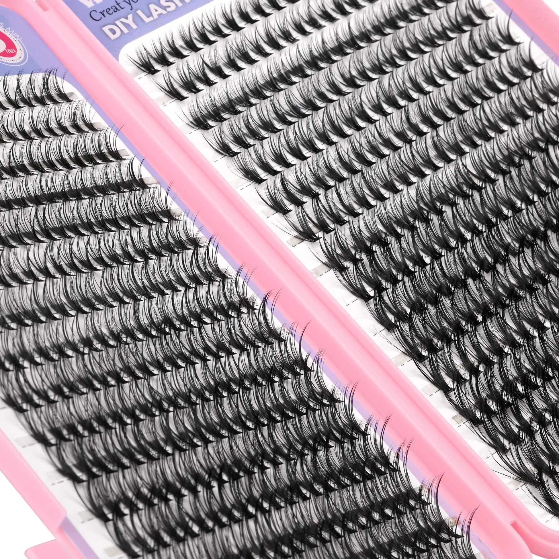 640Pcs Lash Extension Kit, DIY Eyelash Extension Kit Cluster Curl Individual Lashes with Lash Bond and Seal, Tweezers DIY Eyelash Extension Kit for Self Application At Home(30p 40p 8-15MM)