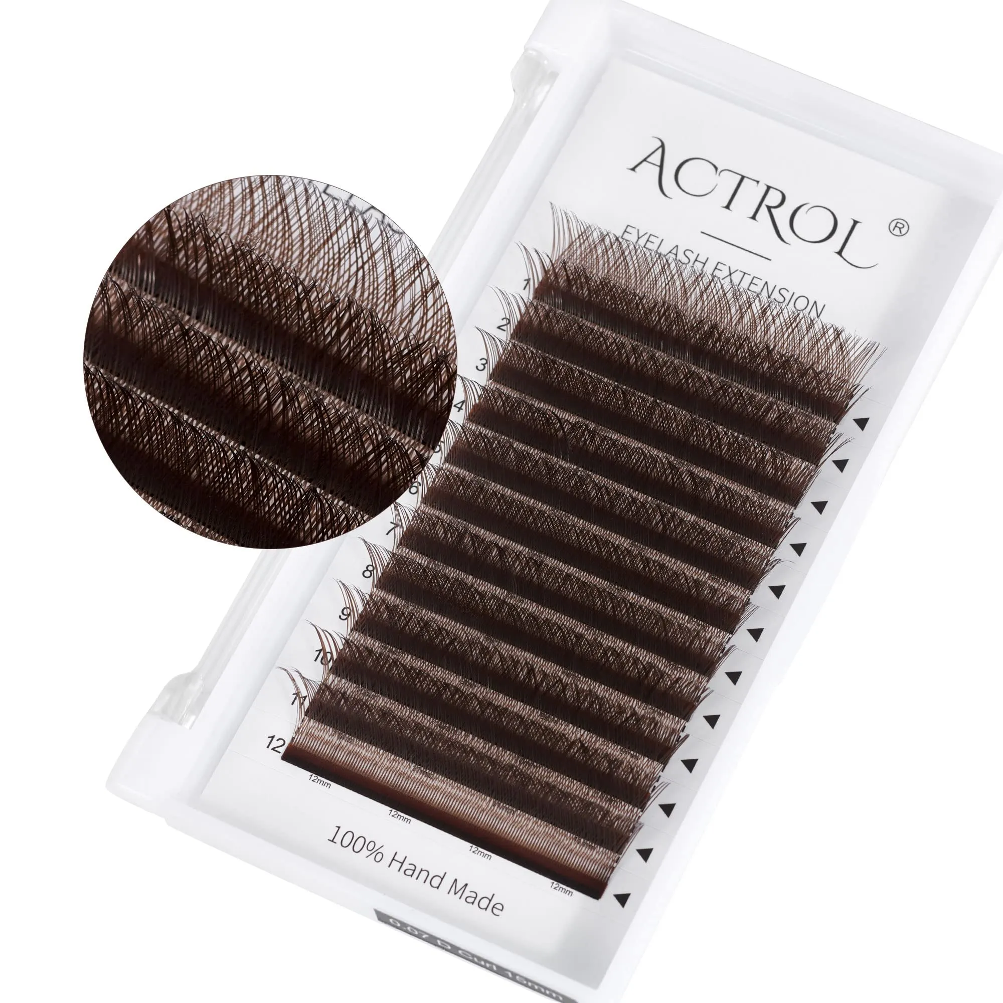 ACTROL YY Eyelashes Extension Lashes Brown D Curl 0.07mm 8-15mm Lash Volume Extension Easy Fans Y Shaped Premade Soft Eyelashes Supply
