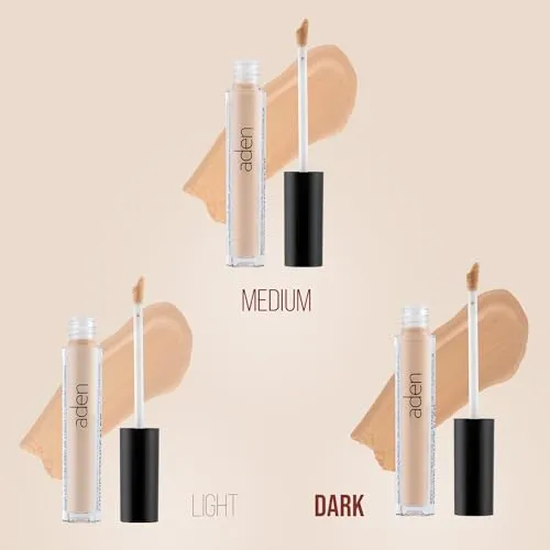 aden Liquid Concealer Multipurpose concealer that illuminates, corrects and perfects facial skin with a flawless natural matte finish 4ml MADE IN ITALY (01 LIGHT)