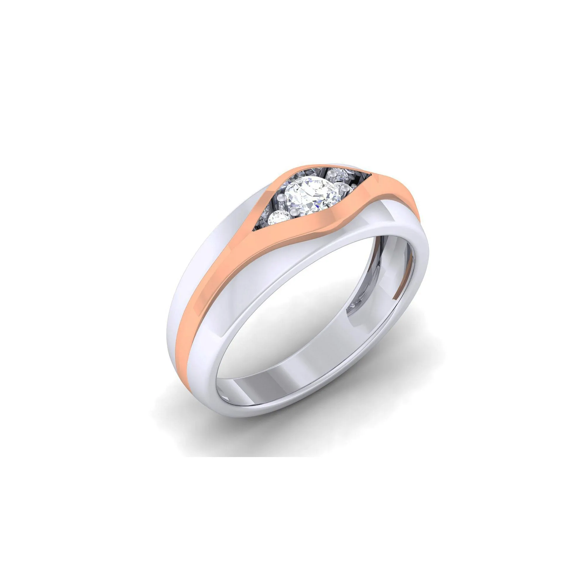 Adjustable Sophisticated Silver Rose Gold Dual Tone Band