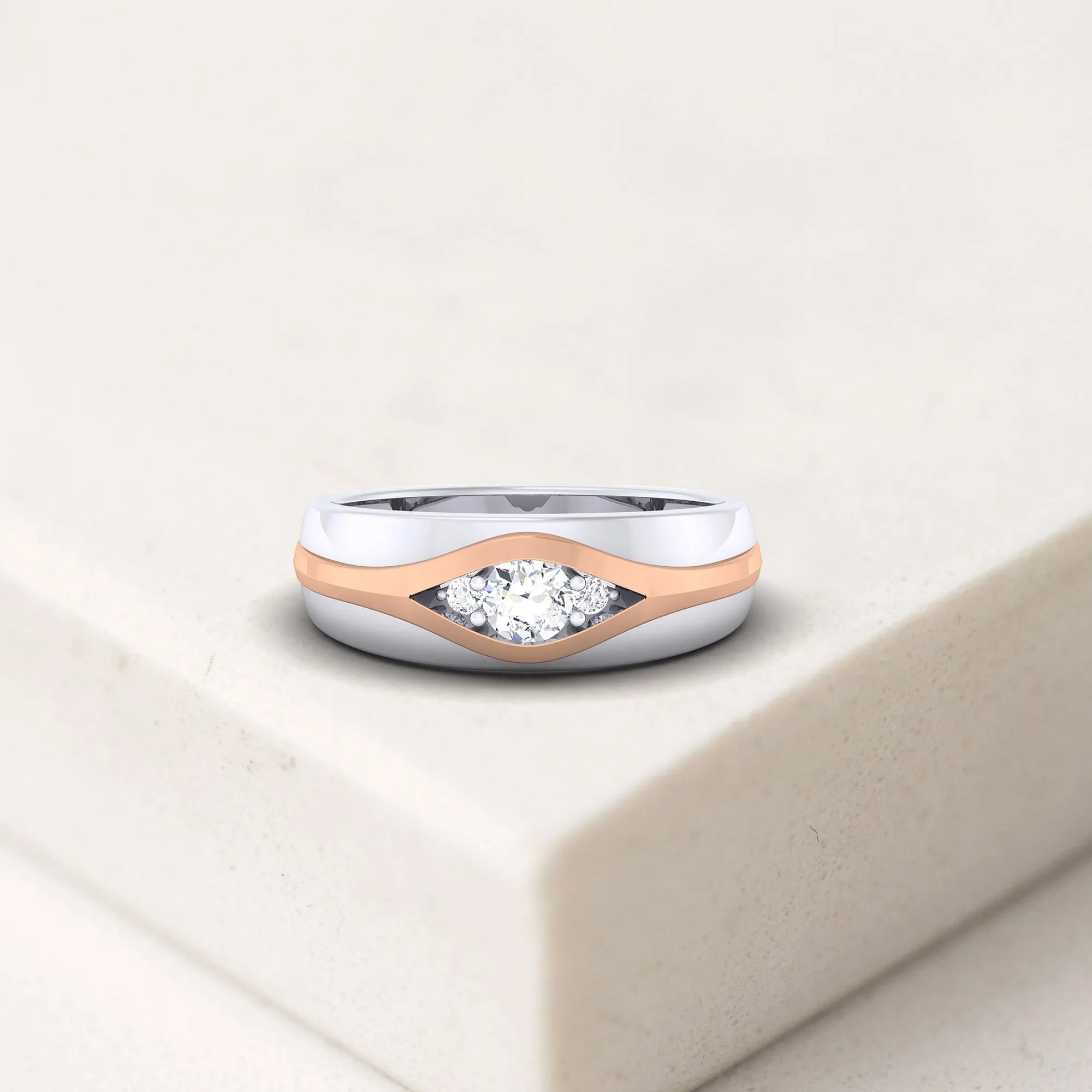 Adjustable Sophisticated Silver Rose Gold Dual Tone Band