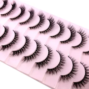 AMSDCN Soft Mink Eyelashes 3D Curl Winged End Eye Elongated Fake Lashes Thick Handmade Natural False Eyelash Messy Cross Lash Wholesale (FT-5)
