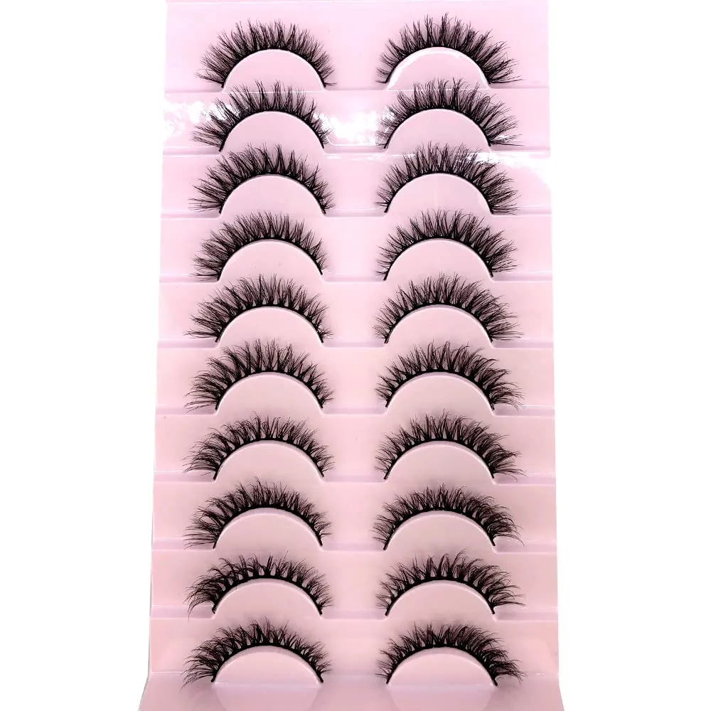 AMSDCN Soft Mink Eyelashes 3D Curl Winged End Eye Elongated Fake Lashes Thick Handmade Natural False Eyelash Messy Cross Lash Wholesale (FT-5)