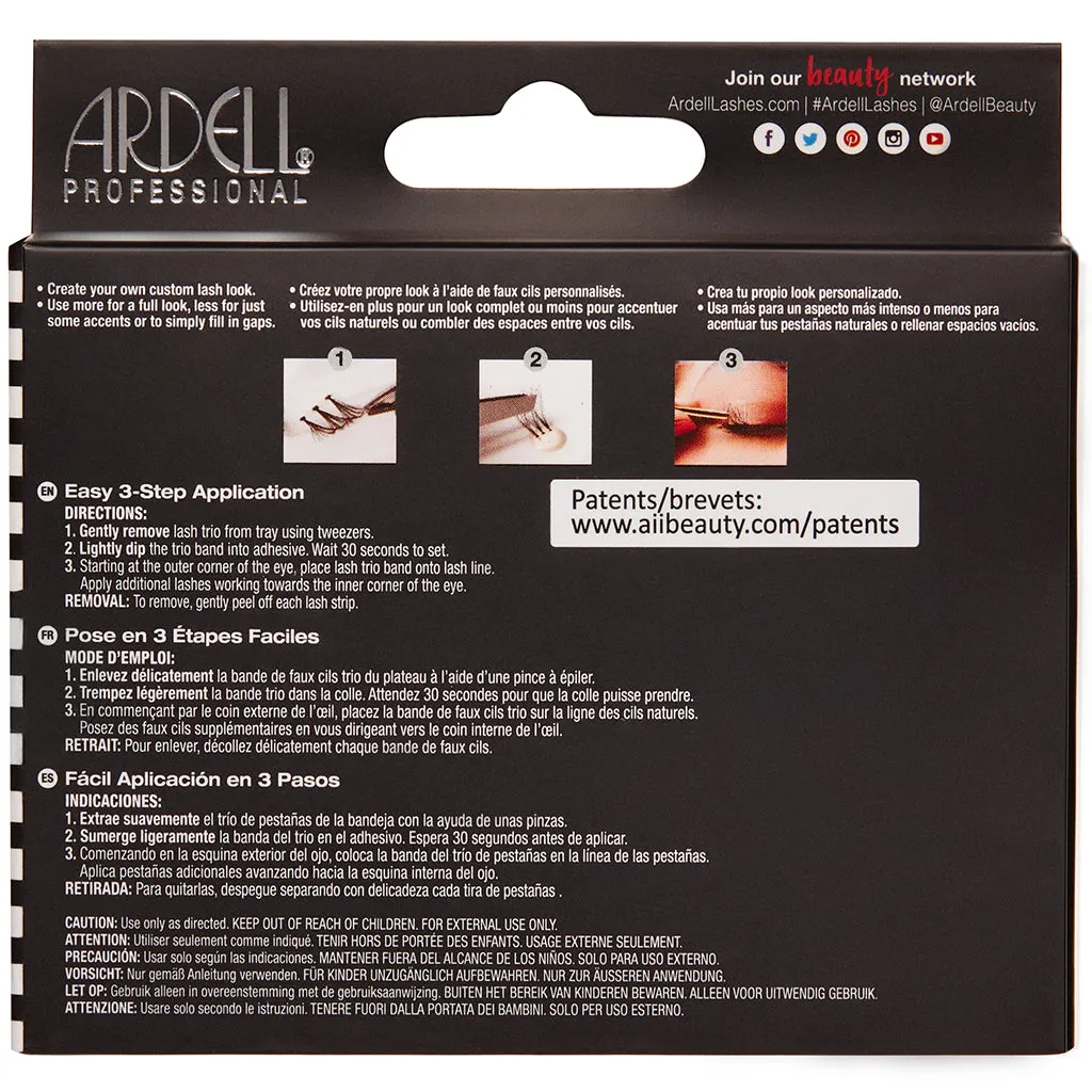 Ardell Duralash Double Up Knotted Flare Trios - Medium Black