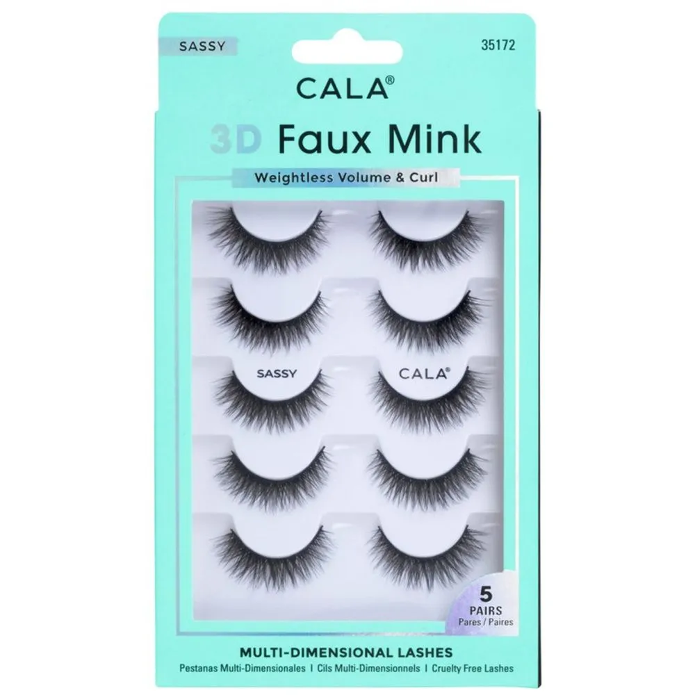 Cala 3D Faux Mink Lashes: Sassy (5 Pack)
