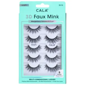 Cala 3D Faux Mink Lashes: Wispy (5 Pack)