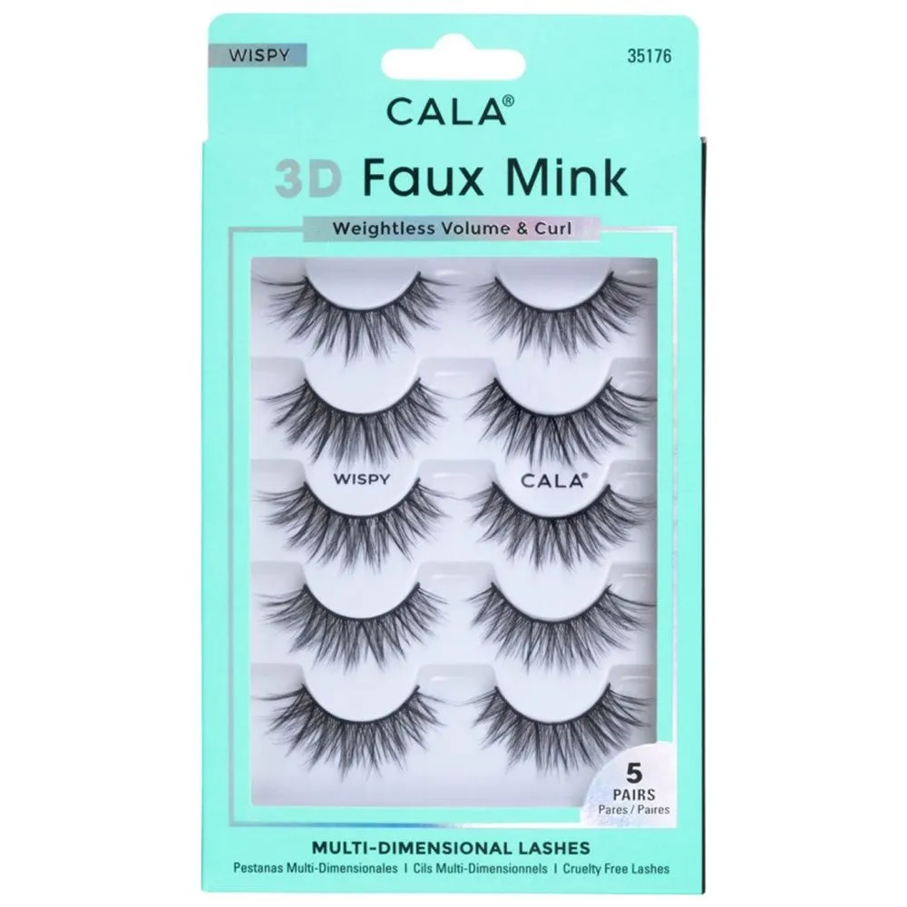 Cala 3D Faux Mink Lashes: Wispy (5 Pack)