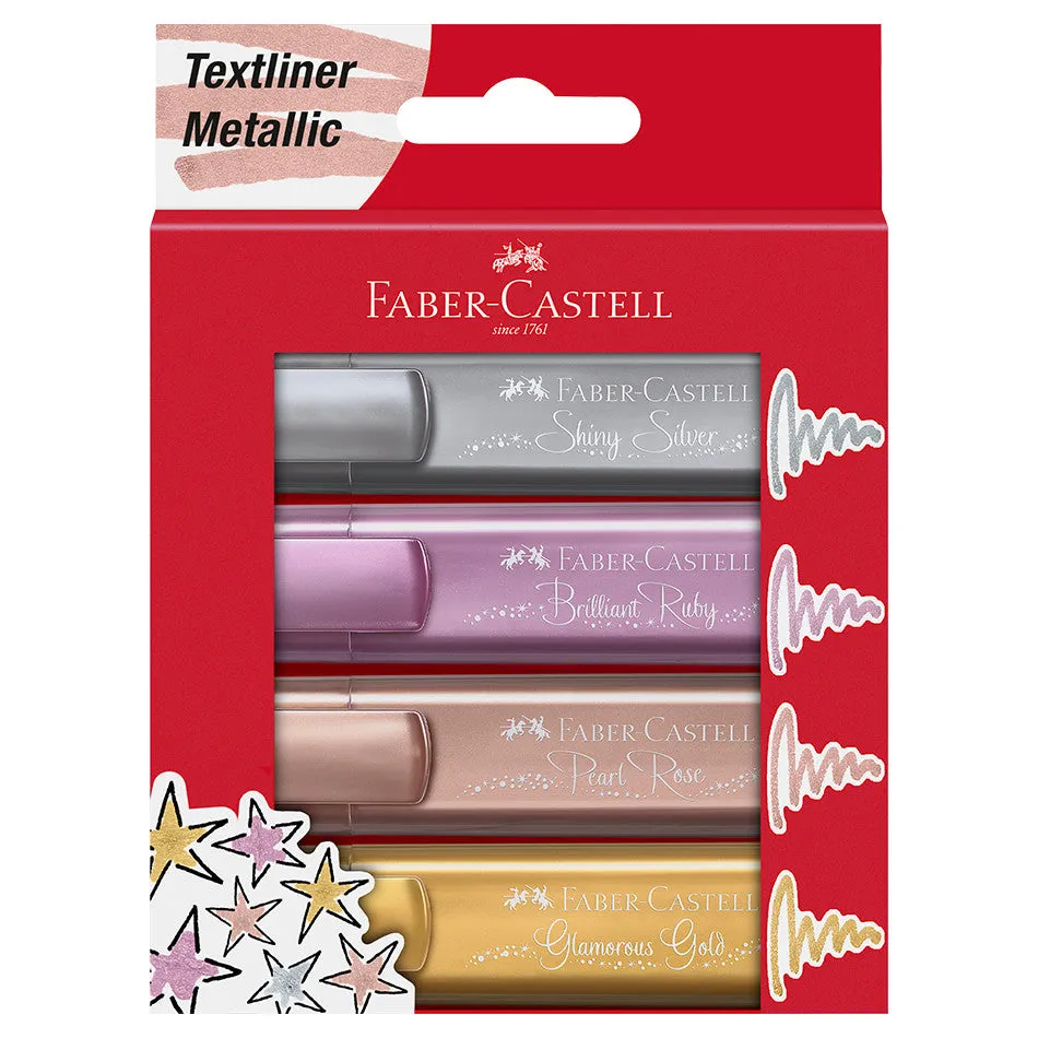 Faber-Castell Textliners 46 Metallic Highlighter Assorted Set of 4