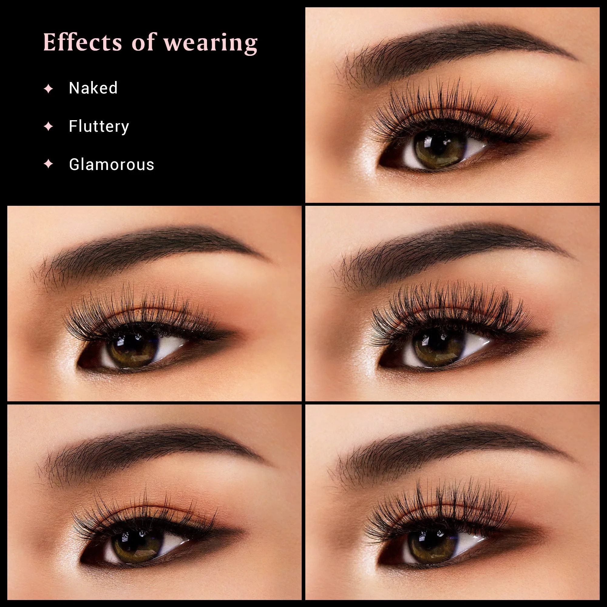 Jessup False Eyelashes Natural Look Fake Eyelashes 5 Pairs Pack Faux Mink Eyelashes 3D Wispy Fluffy Reusable Fake Lashes, FE503