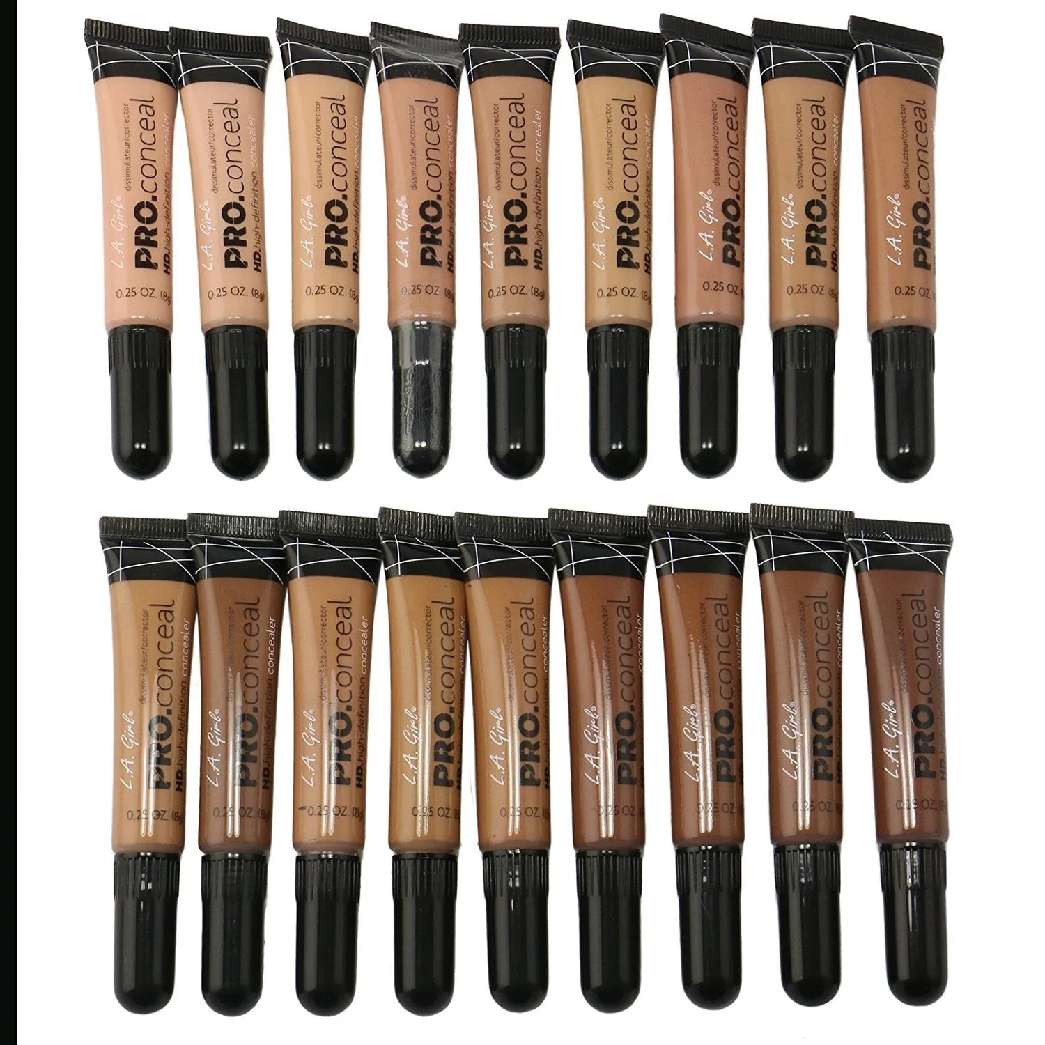 L.A. GIRL Pro Conceal Extended Shades Display Set, 135 Pieces   15 Testers