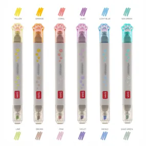 Legami Meow Pastel Highlighters - Set of 6
