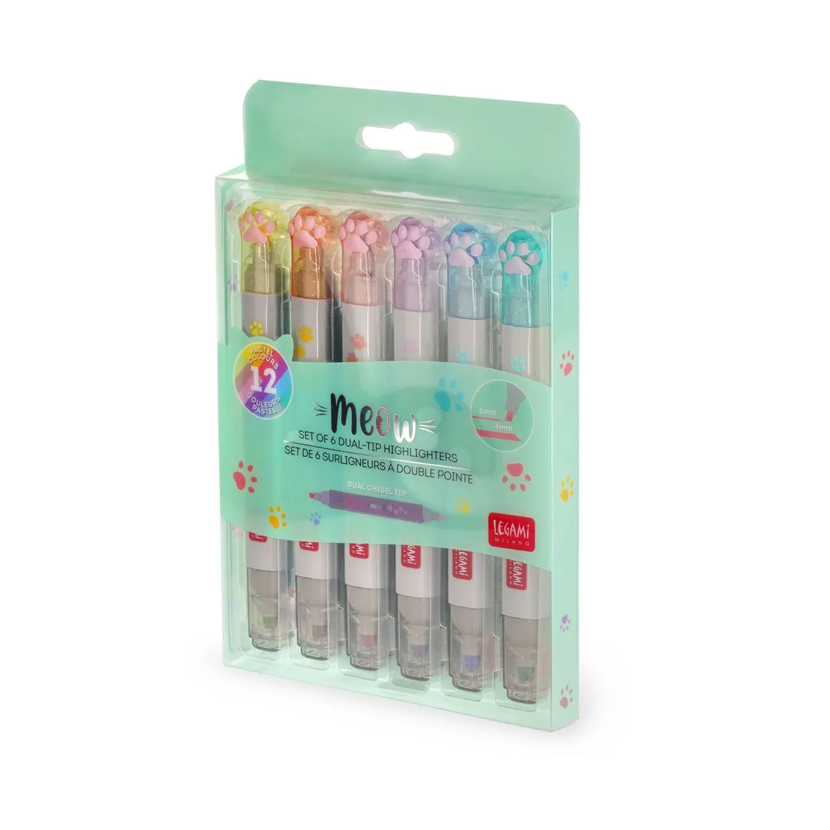 Legami Meow Pastel Highlighters - Set of 6