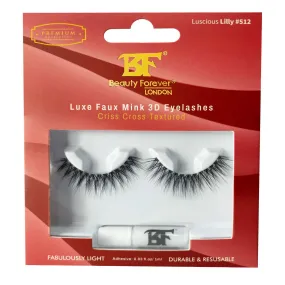Luxe Faux Mink 3D Eyelashes - Luscious Lilly #512 (Criss Cross textured)
