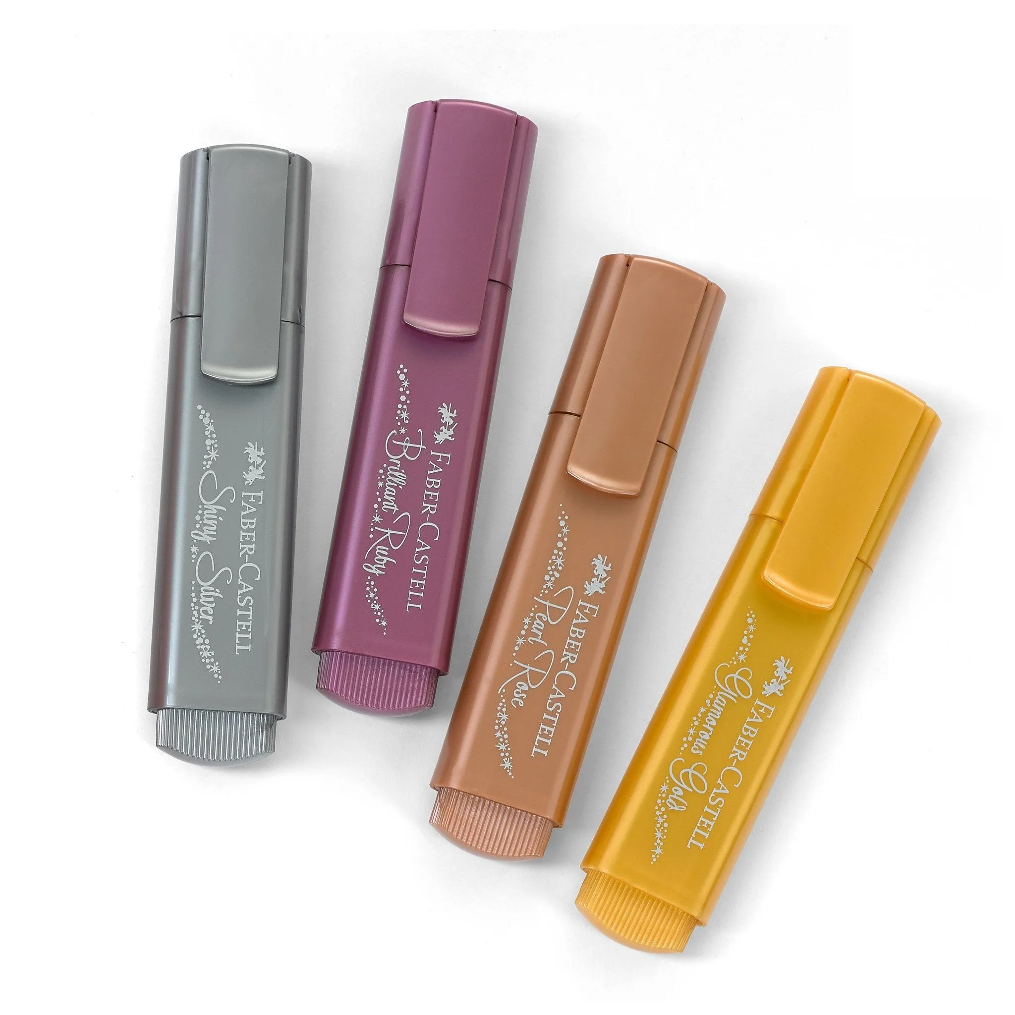 Metallic Textliner Highlighters - Silver, Ruby, Rose, Gold