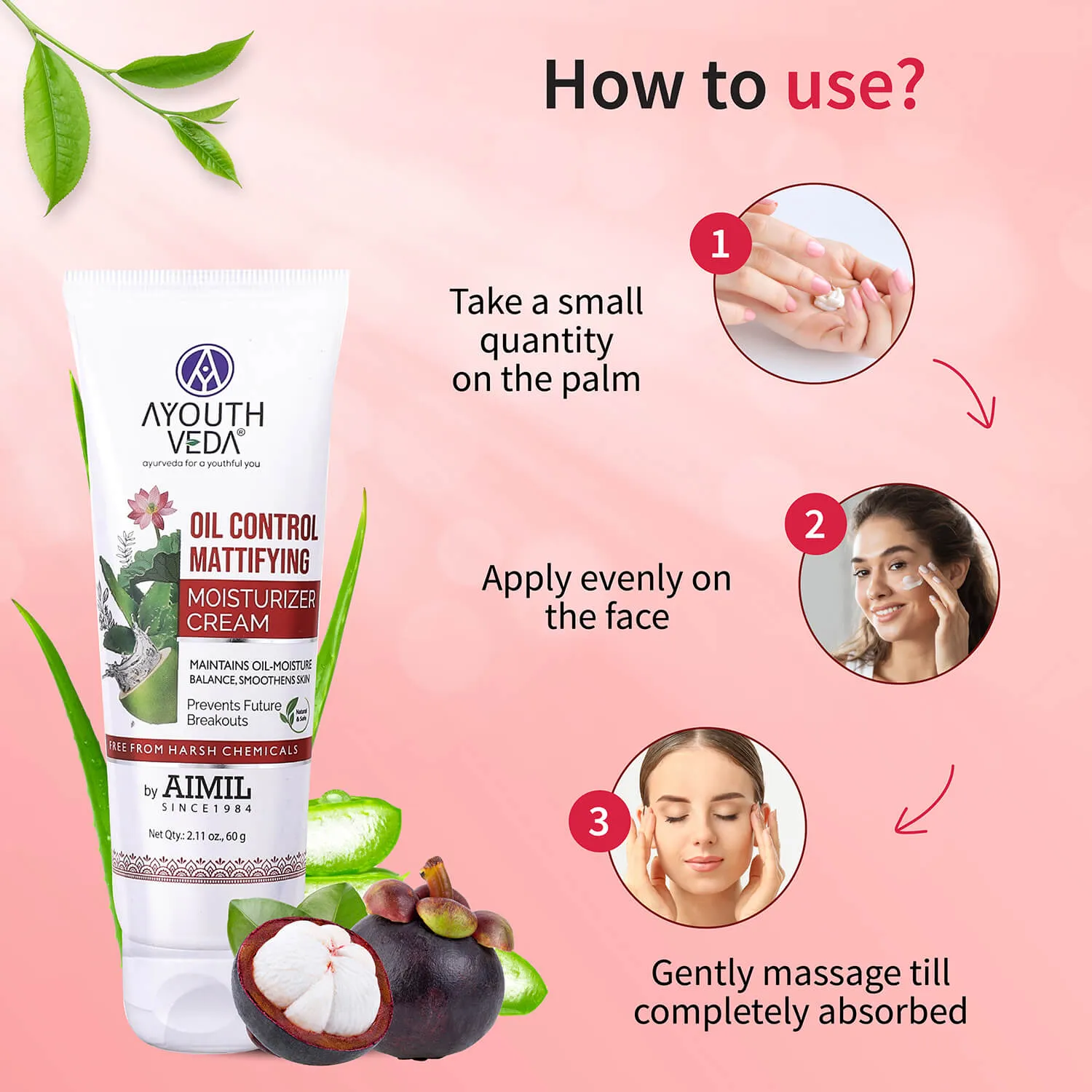 Oil Control Mattifying Moisturizer Cream for  Acne Prone Skin 60g