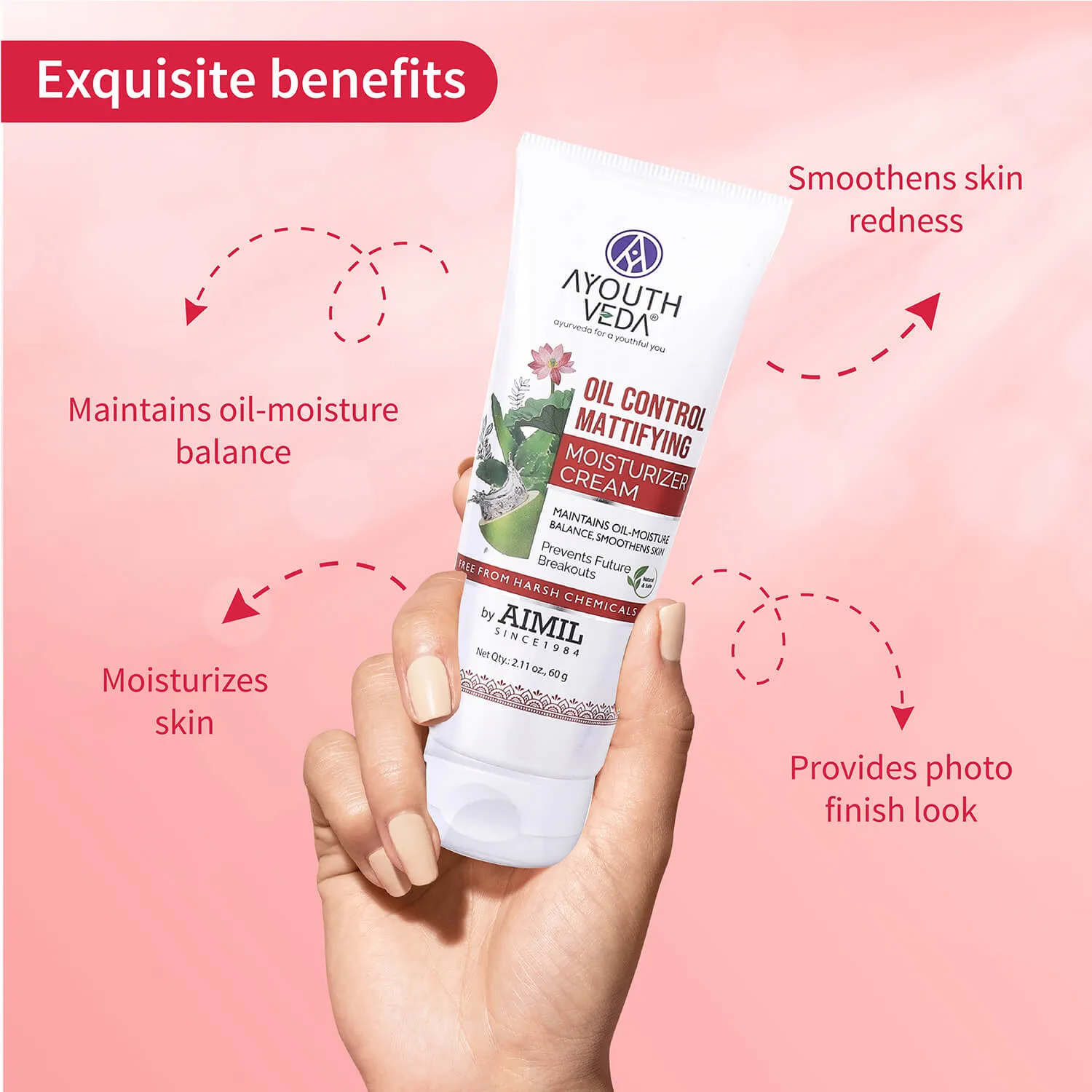 Oil Control Mattifying Moisturizer Cream for  Acne Prone Skin 60g