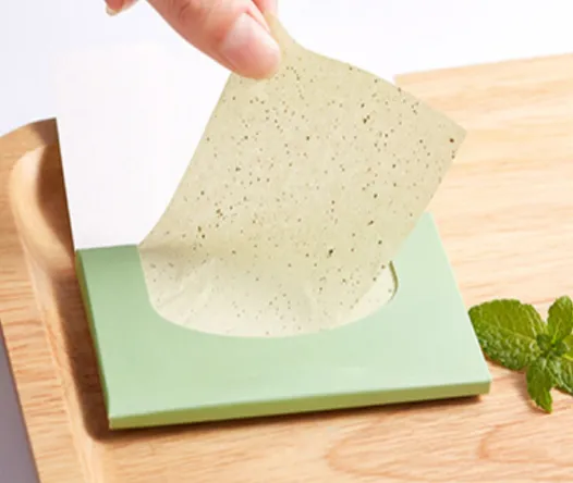 Peppermint Oil Blotting Sheets - MOQ 200 pcs