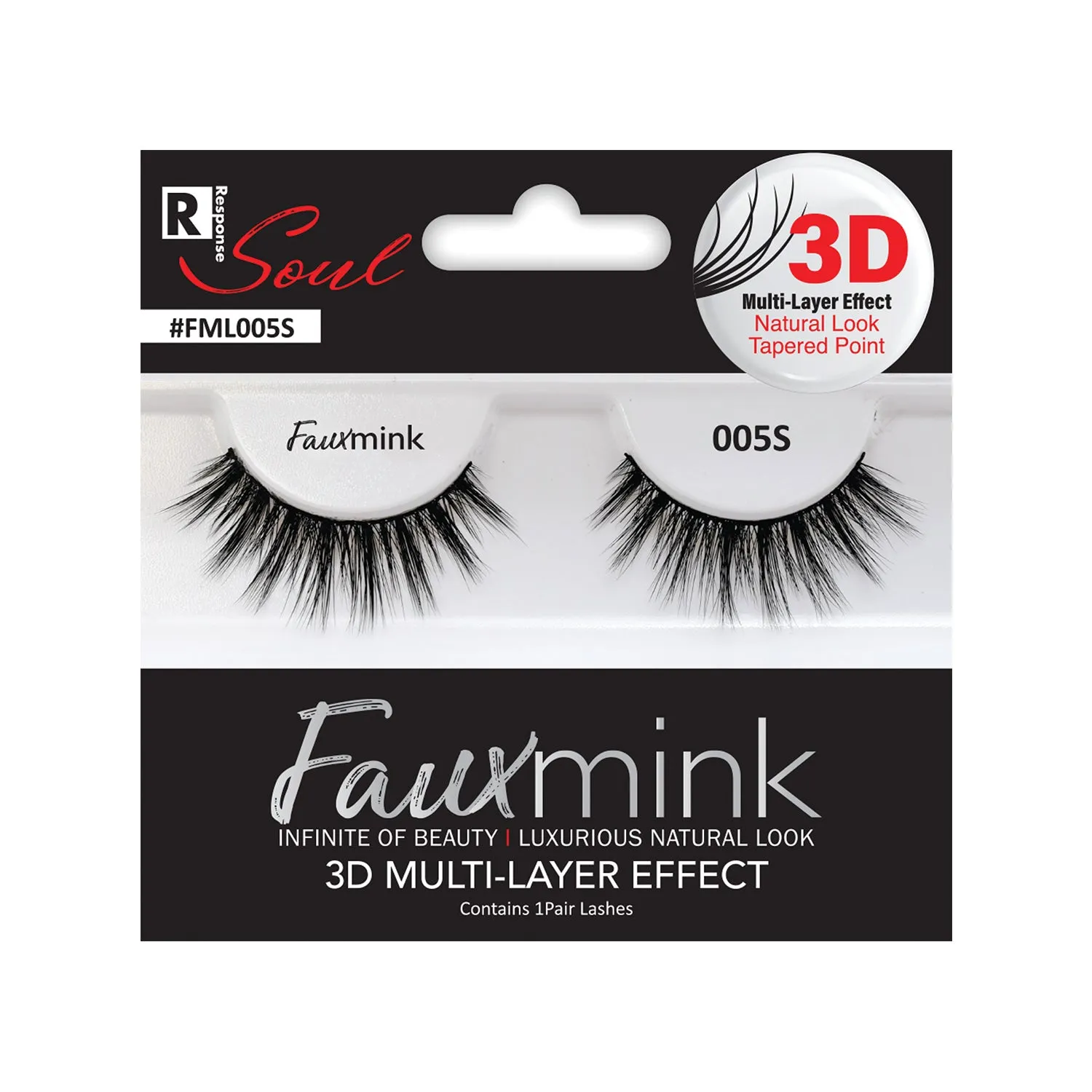 RESPONSE SOUL 3D MULTI LAYER EFFECT FAUX MINK EYELASHES #FML005S