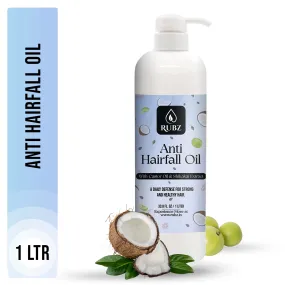 Rubz Anti Hairfall Oil | Enriched with Castor Oil & Shikakai Extract | Nourishes Scalp & Controls Hair Fall | 1 Litre